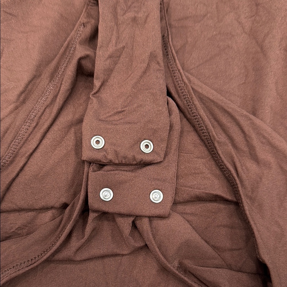 Pumiey Brown Fitted Long-sleeve Bodysuit ~ Women's Size Small - Picture 5 of 5